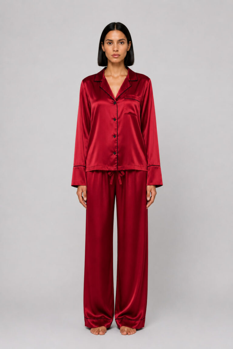 BOBRAND Women's Pajama Set in Red – Viscose – Top and Pants - image 2