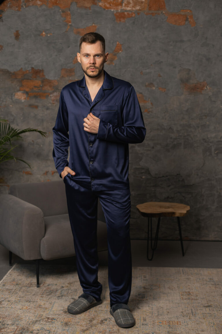 BOBRAND Men's Pajama Set in Blue – Viscose – Top and Pants - image 2