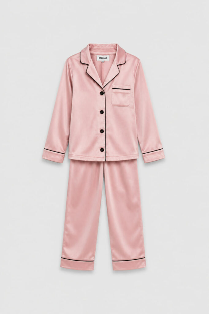 BOBRAND Kids' Pajama Set in Powder Pink – Viscose – Top and Pants