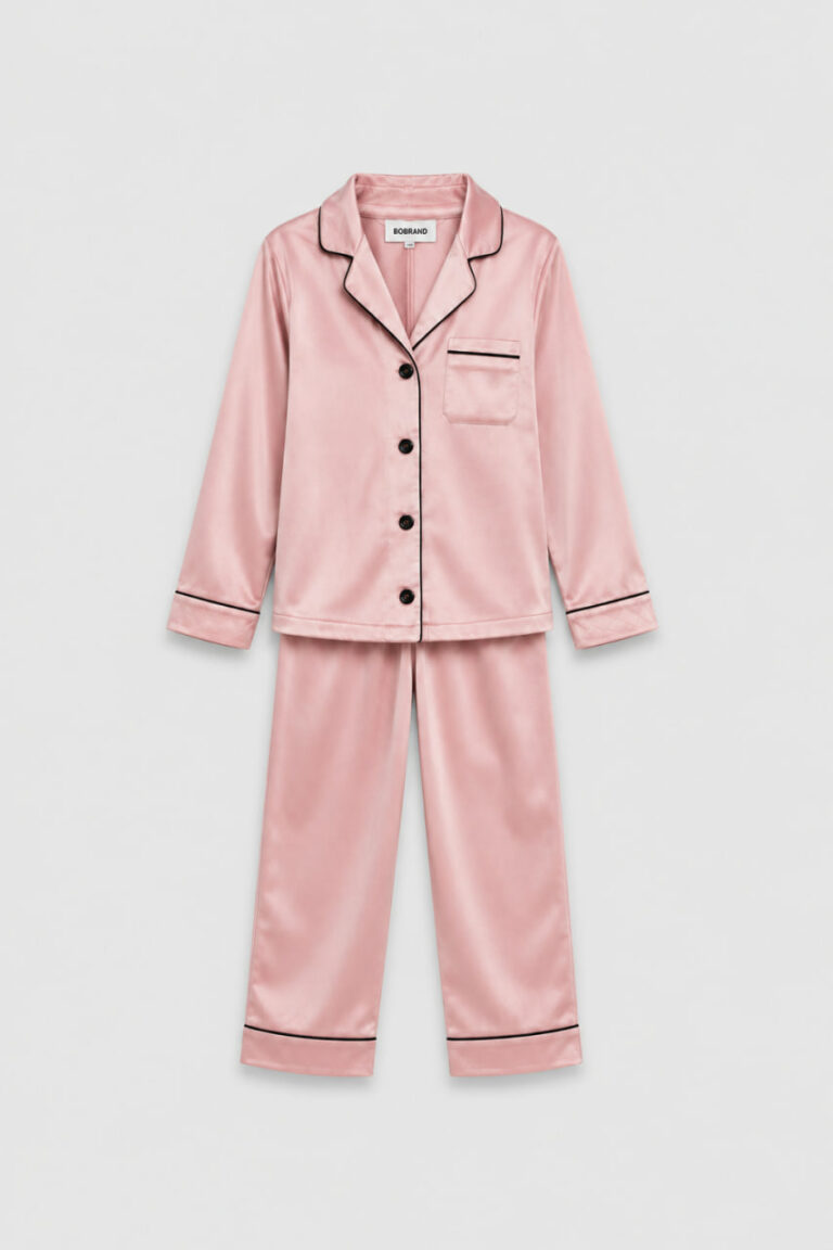 BOBRAND Kids' Pajama Set in Powder Pink – Viscose – Top and Pants