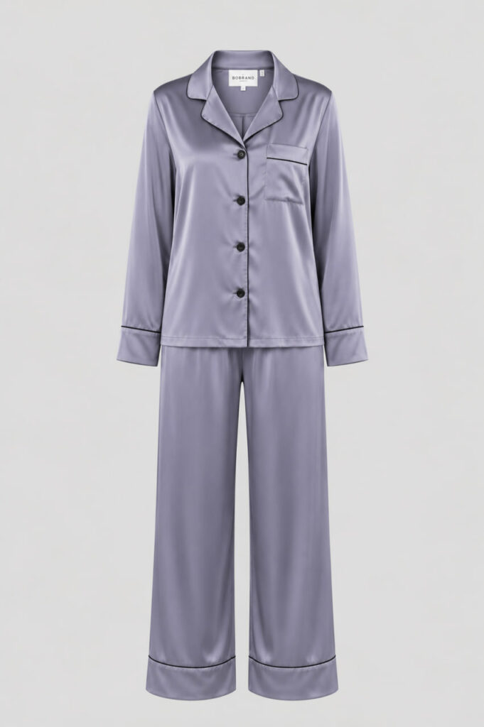 BOBRAND Women's Pajama Set in Charcoal – Viscose – Top and Pants