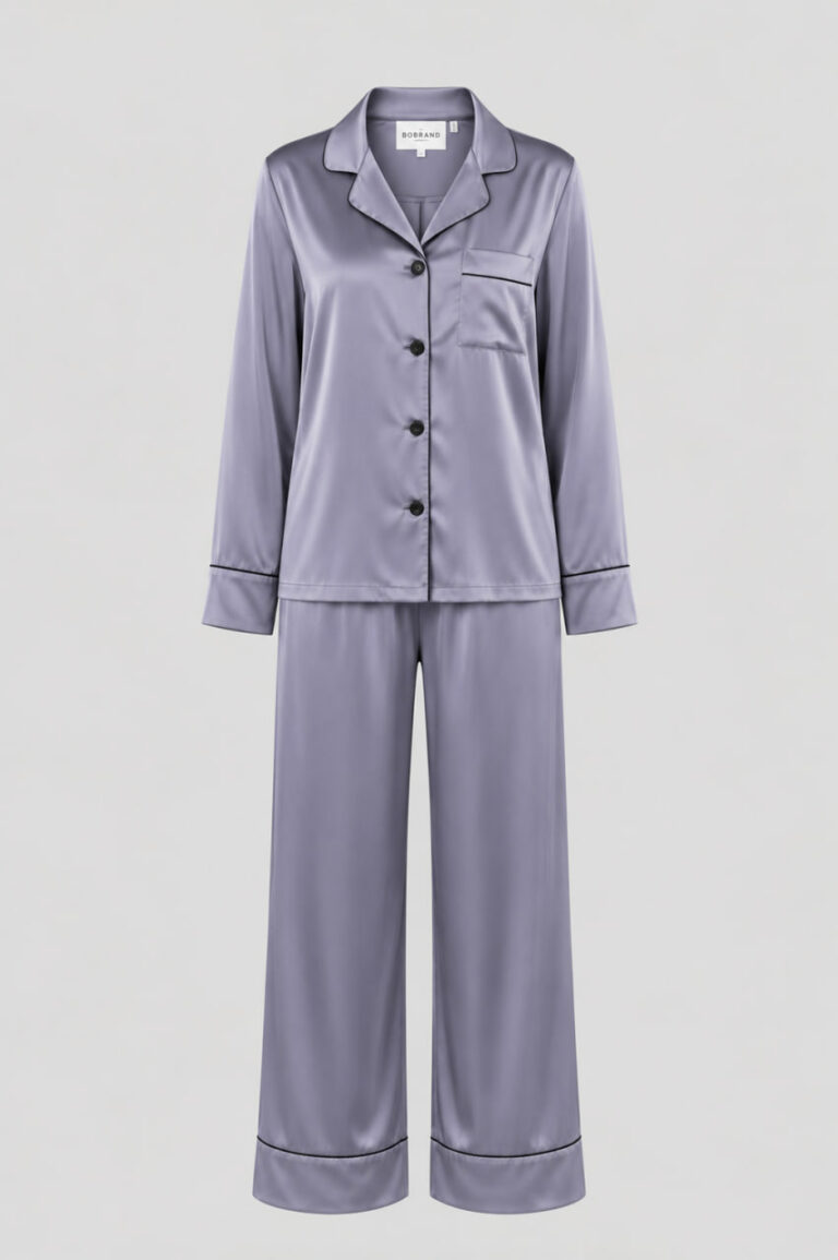 BOBRAND Women's Pajama Set in Charcoal – Viscose – Top and Pants