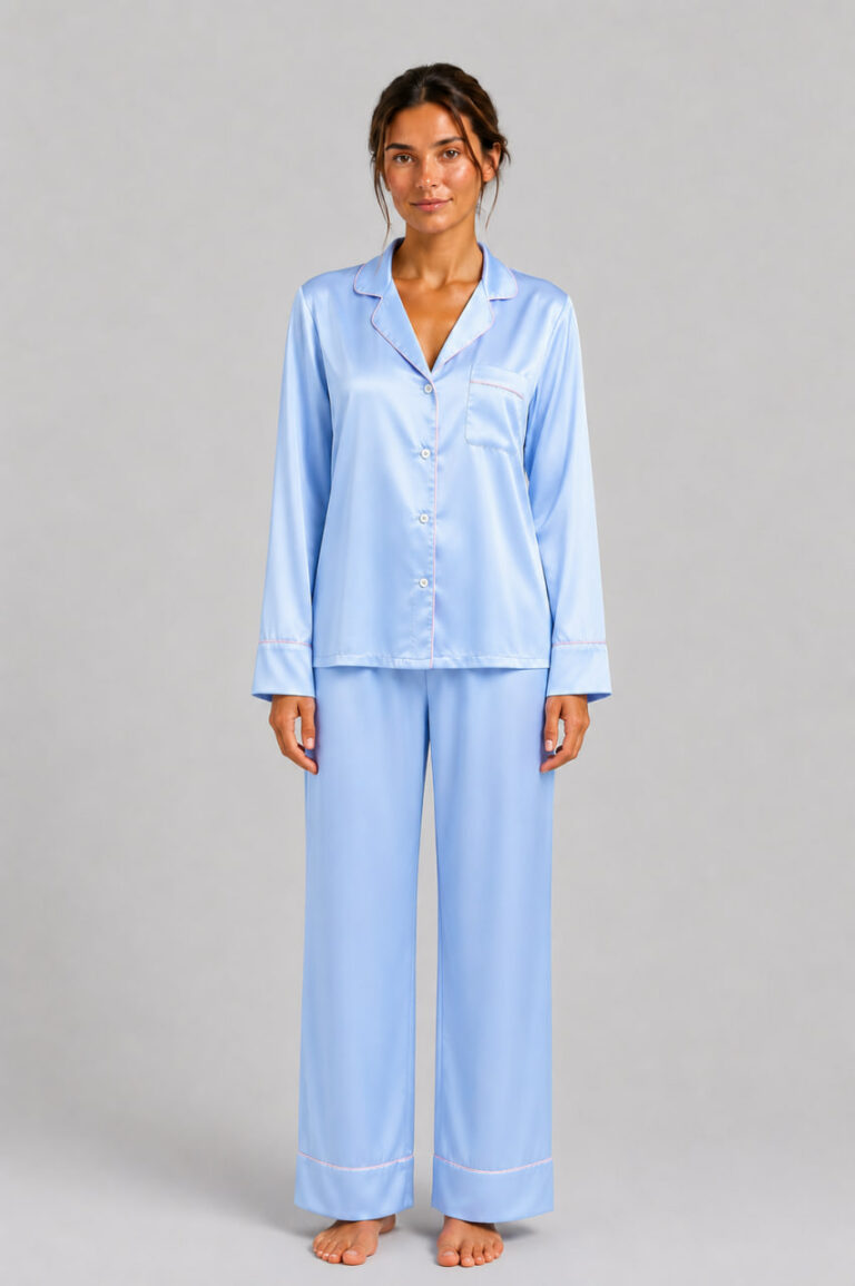 BOBRAND Women's Loungewear Set in Light Blue – Viscose – Top and Pants - image 2