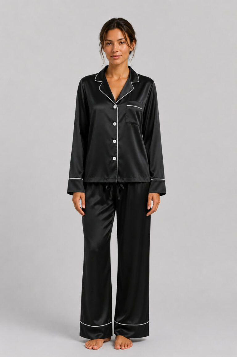 BOBRAND Women's Pajama Set in Black – Viscose – Top and Pants - image 2