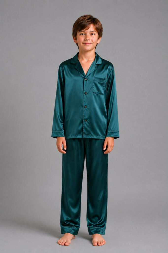 BOBRAND Kids' Pajama Set in Green – Viscose – Top and Pants - image 2