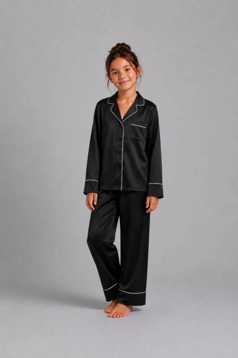 BOBRAND Kids' Pajama Set in Black – Viscose – Top and Pants - image 2
