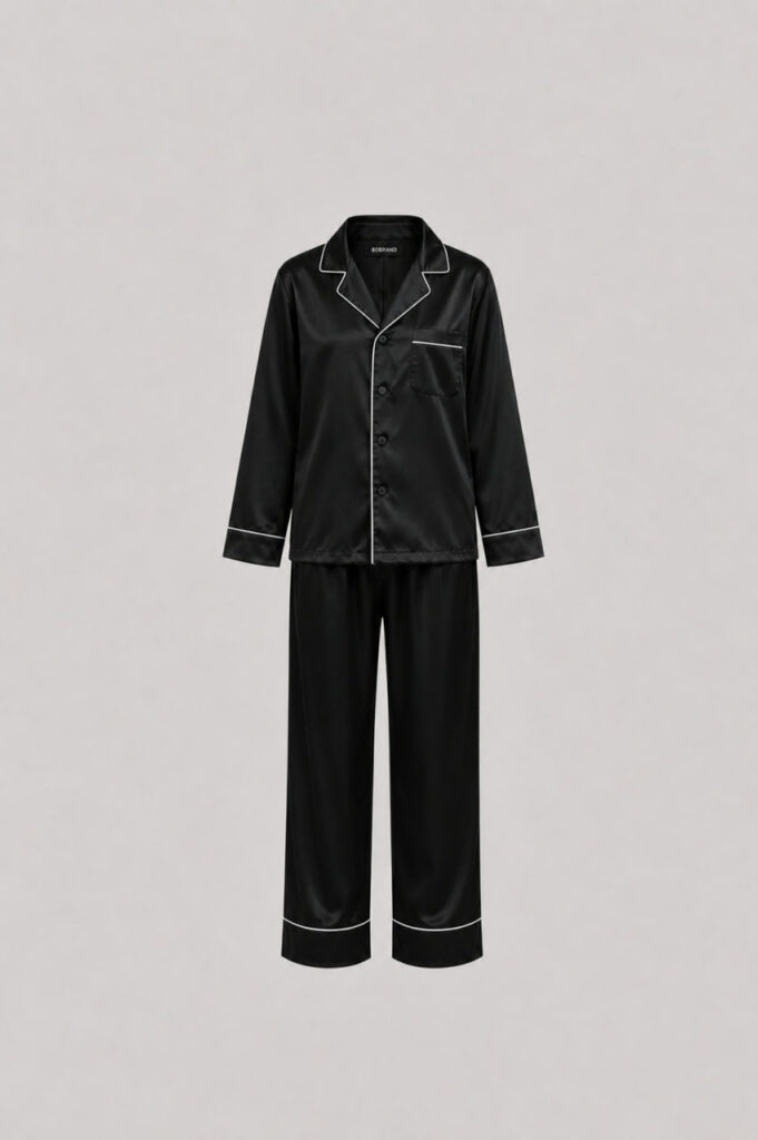BOBRAND Kids' Pajama Set in Black – Viscose – Top and Pants