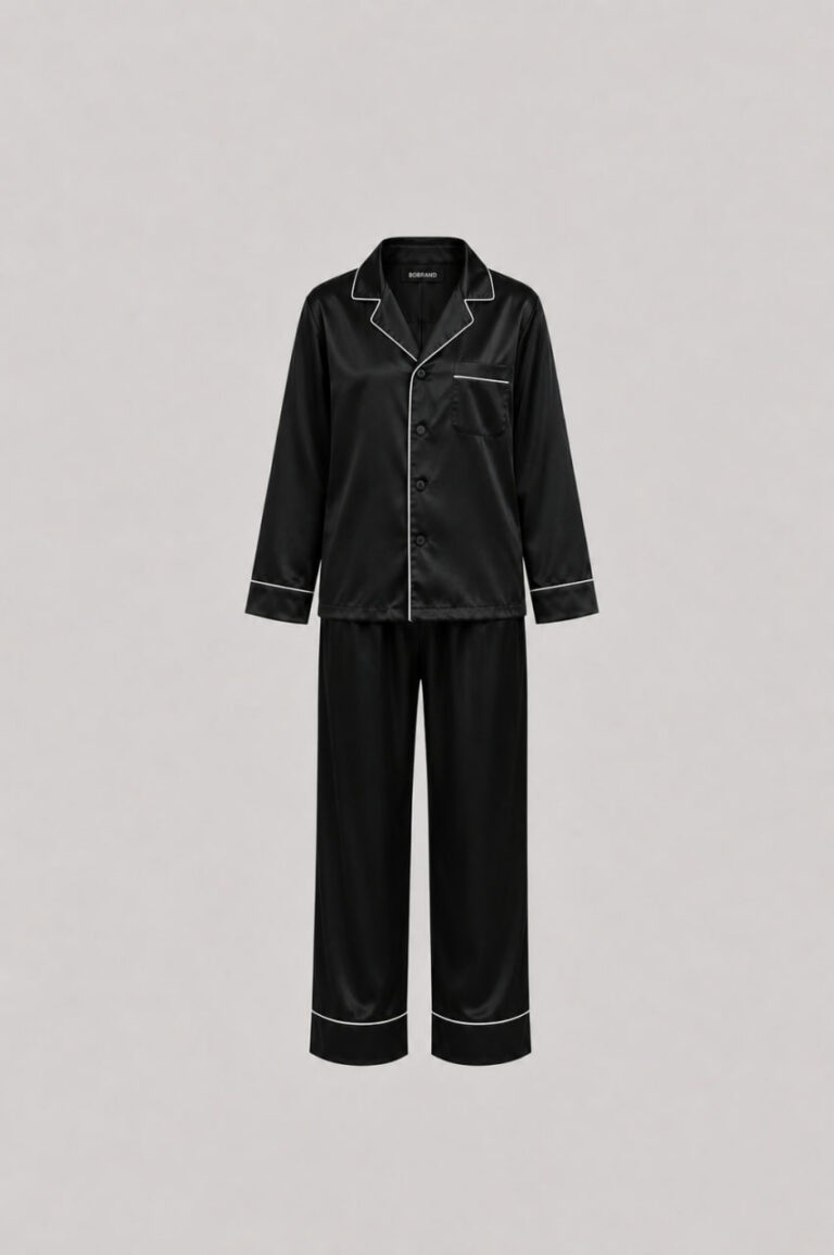 BOBRAND Kids' Pajama Set in Black – Viscose – Top and Pants