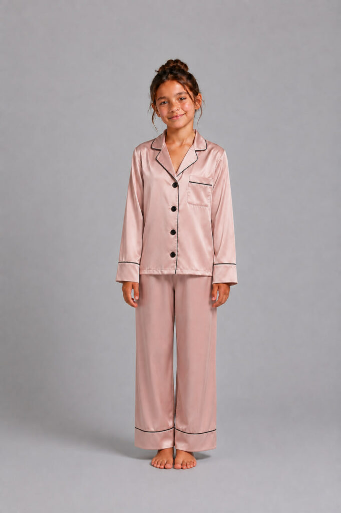 BOBRAND Kids' Pajama Set in Powder Pink – Viscose – Top and Pants - image 2