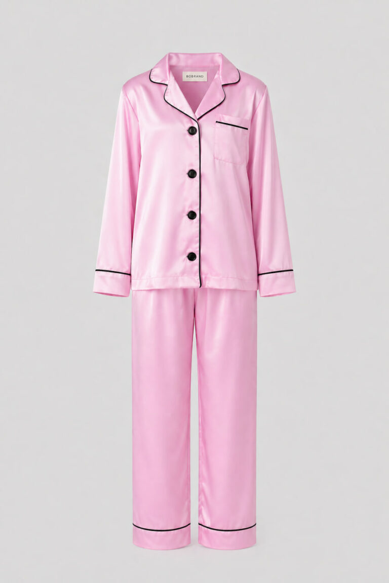 BOBRAND Kids' Pajama Set in Pink – Viscose – Top and Pants