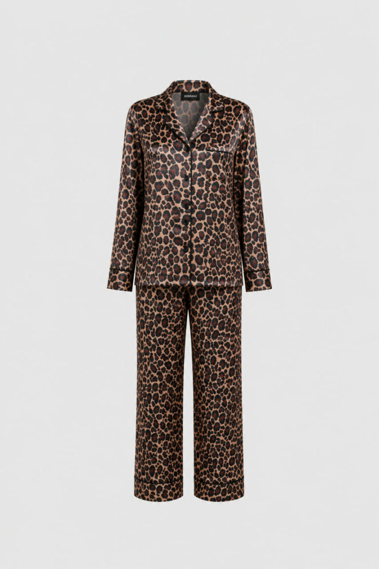 BOBRAND Kids' Pajama Set in Brown – Viscose, Leopard Print – Top and Pants
