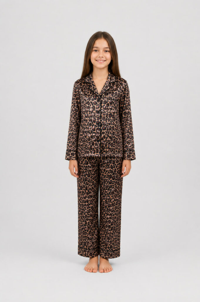 BOBRAND Kids' Pajama Set in Brown – Viscose, Leopard Print – Top and Pants - image 2