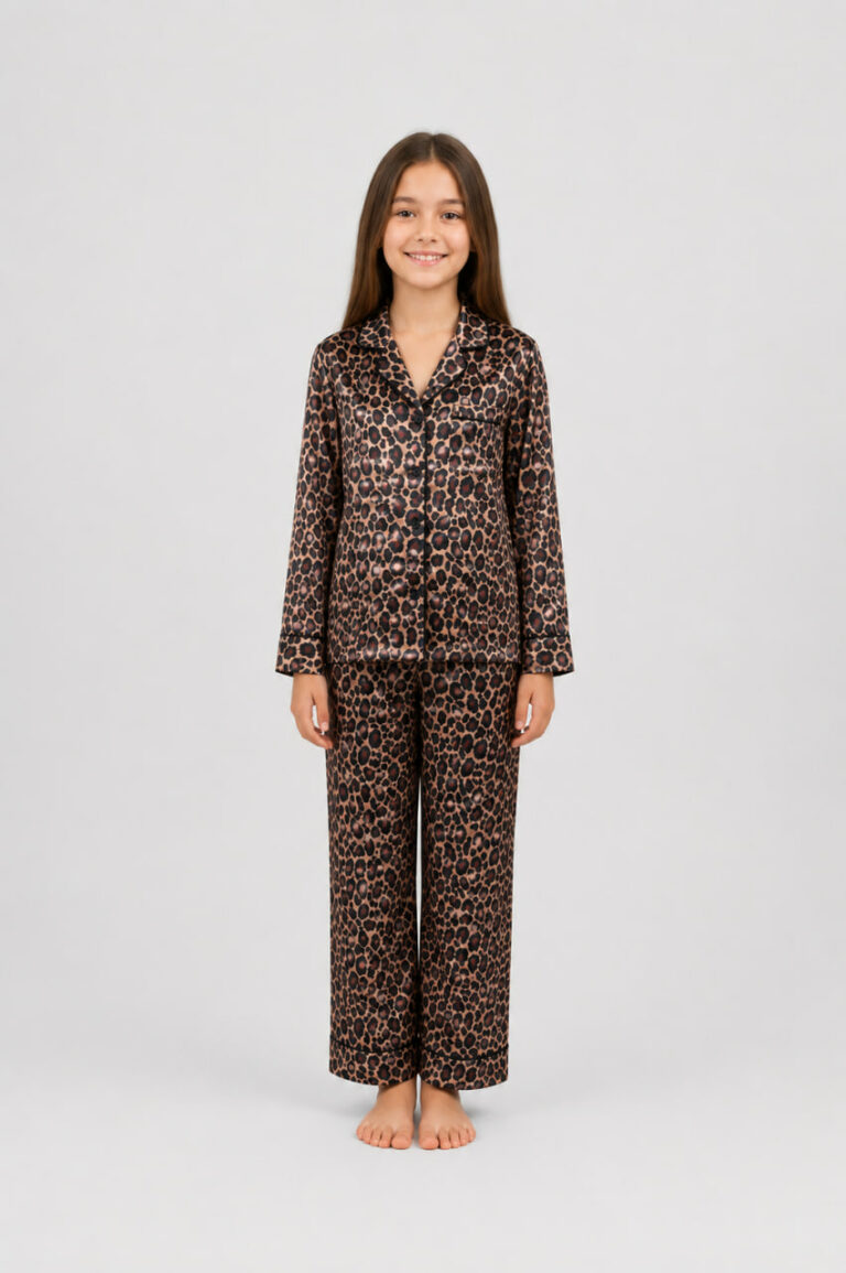 BOBRAND Kids' Pajama Set in Brown – Viscose, Leopard Print – Top and Pants - image 2