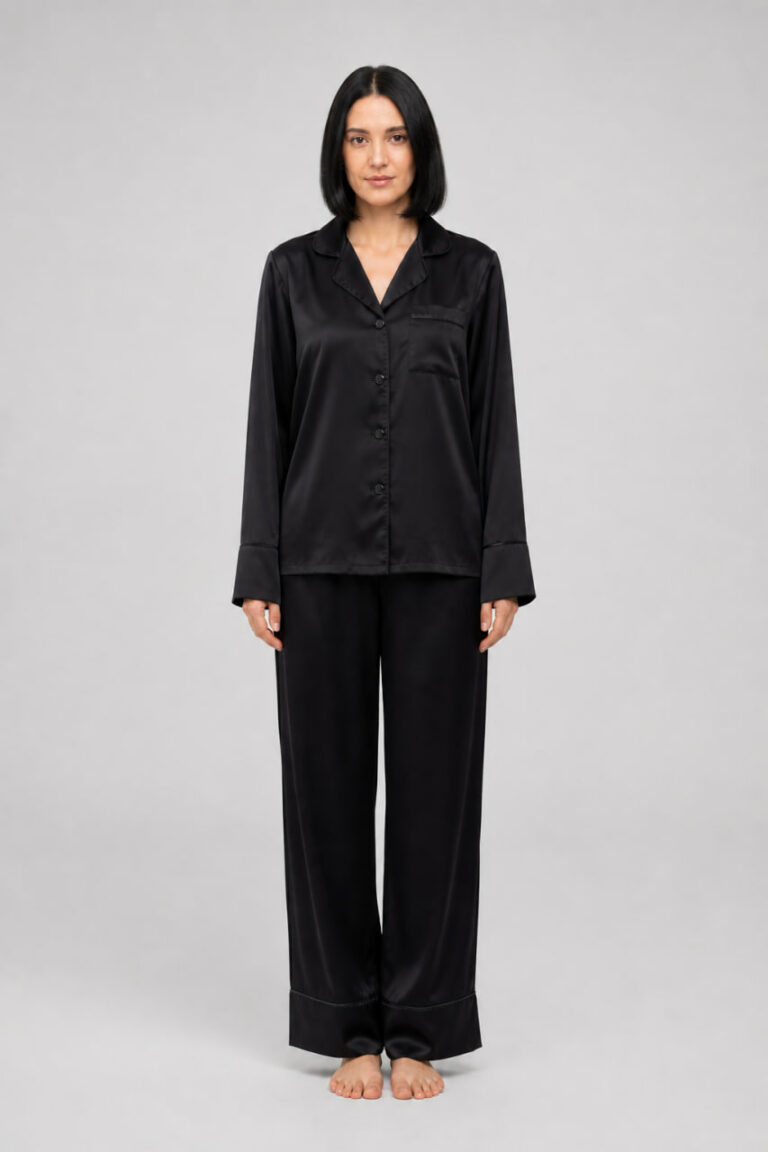 BOBRAND Women's Pajama Set in Black – Viscose “Total Black” – Top and Pants - image 2