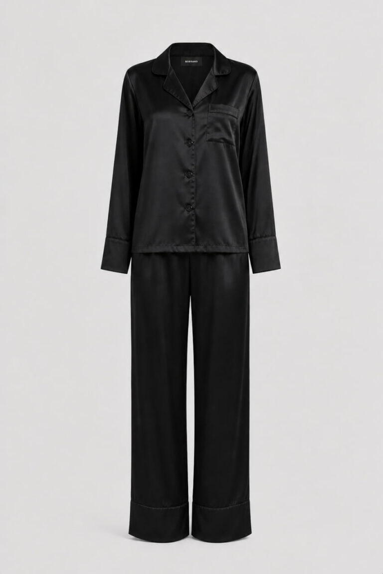 BOBRAND Women's Pajama Set in Black – Viscose “Total Black” – Top and Pants