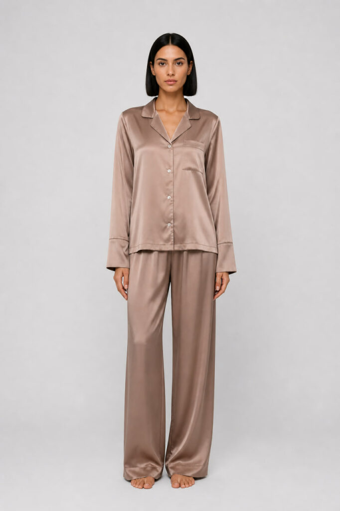 BOBRAND Women's Pajama Set in Beige – Viscose “Salted Caramel” – Top and Pants - image 2