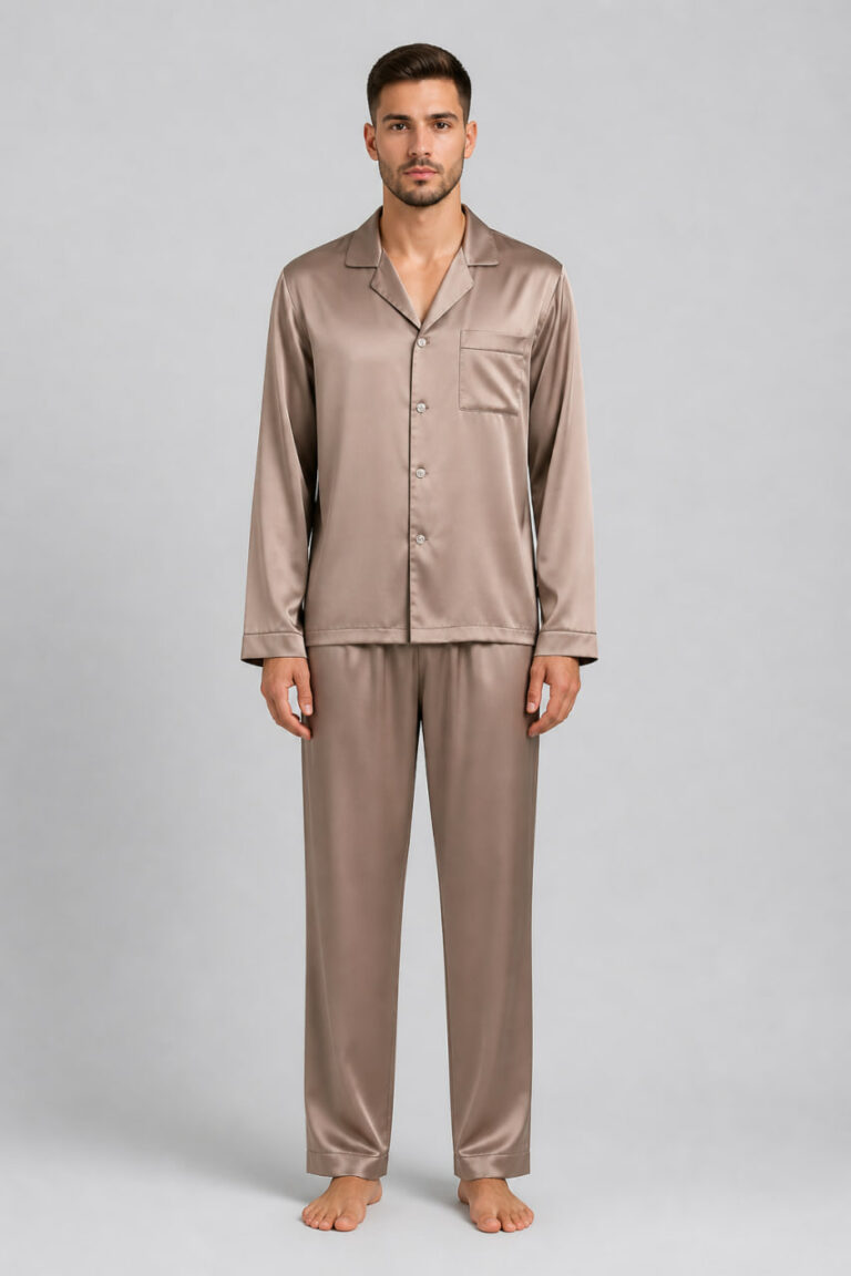 BOBRAND Men's Pajama Set in Beige – Viscose “Salted Caramel” – Top and Pants - image 2