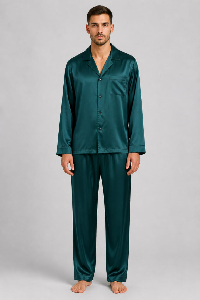 BOBRAND Men's Pajama Set in Green – Viscose “Green Night” – Top and Pants - image 2