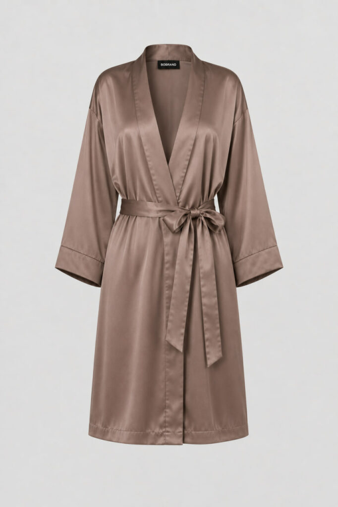 BOBRAND Women's Robe in Beige – Viscose “Cappuccino”