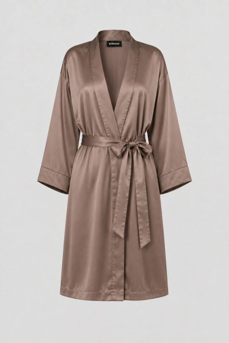 BOBRAND Women's Robe in Beige – Viscose “Cappuccino”