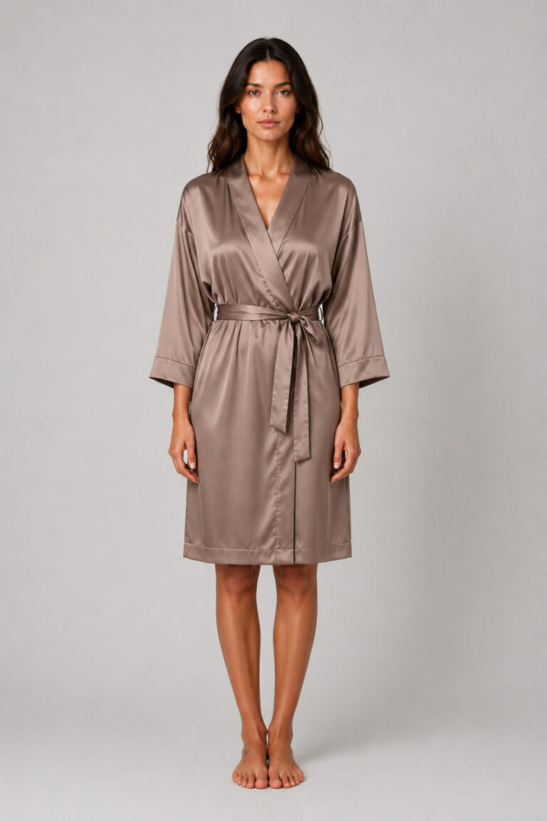 BOBRAND Women's Robe in Beige – Viscose “Cappuccino” - image 2
