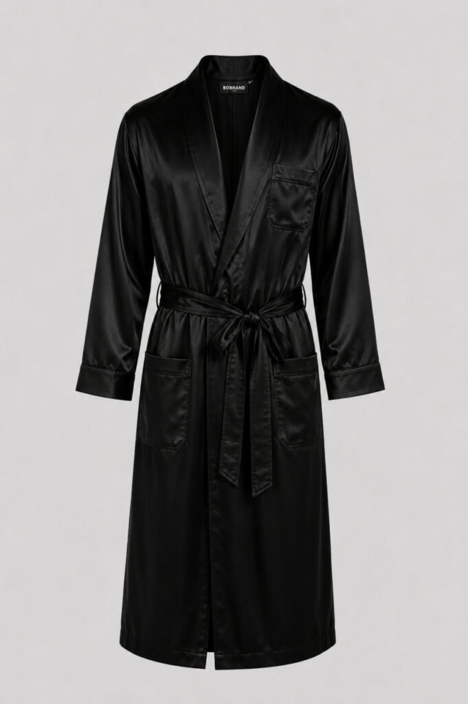 BOBRAND Men's Robe in Black – Viscose