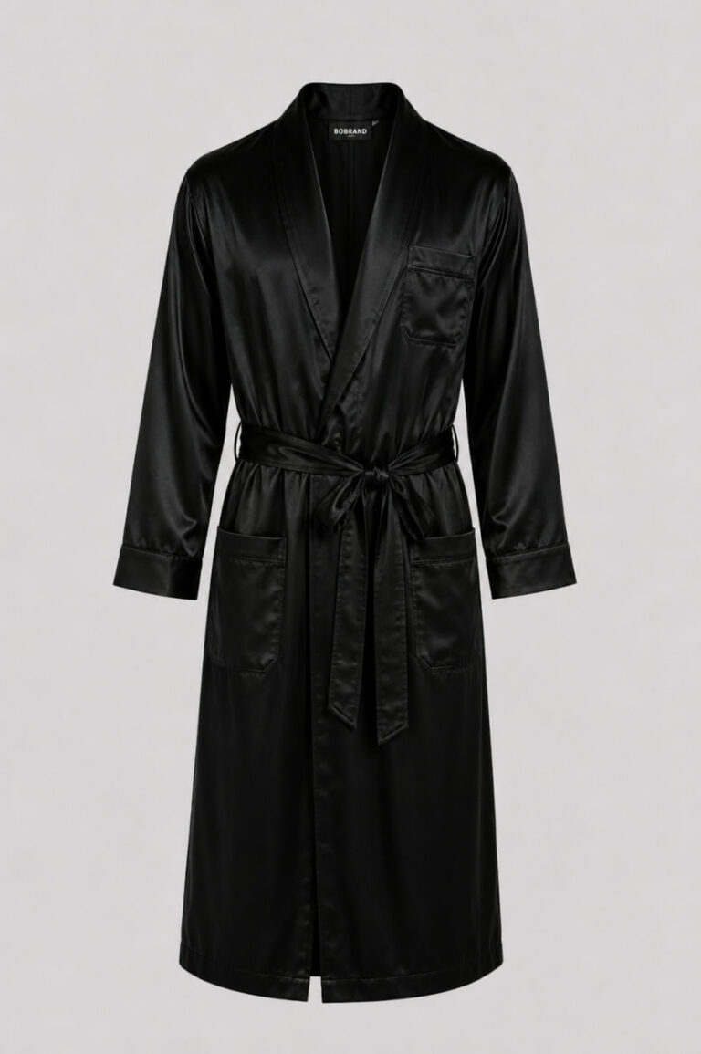 BOBRAND Men's Robe in Black – Viscose