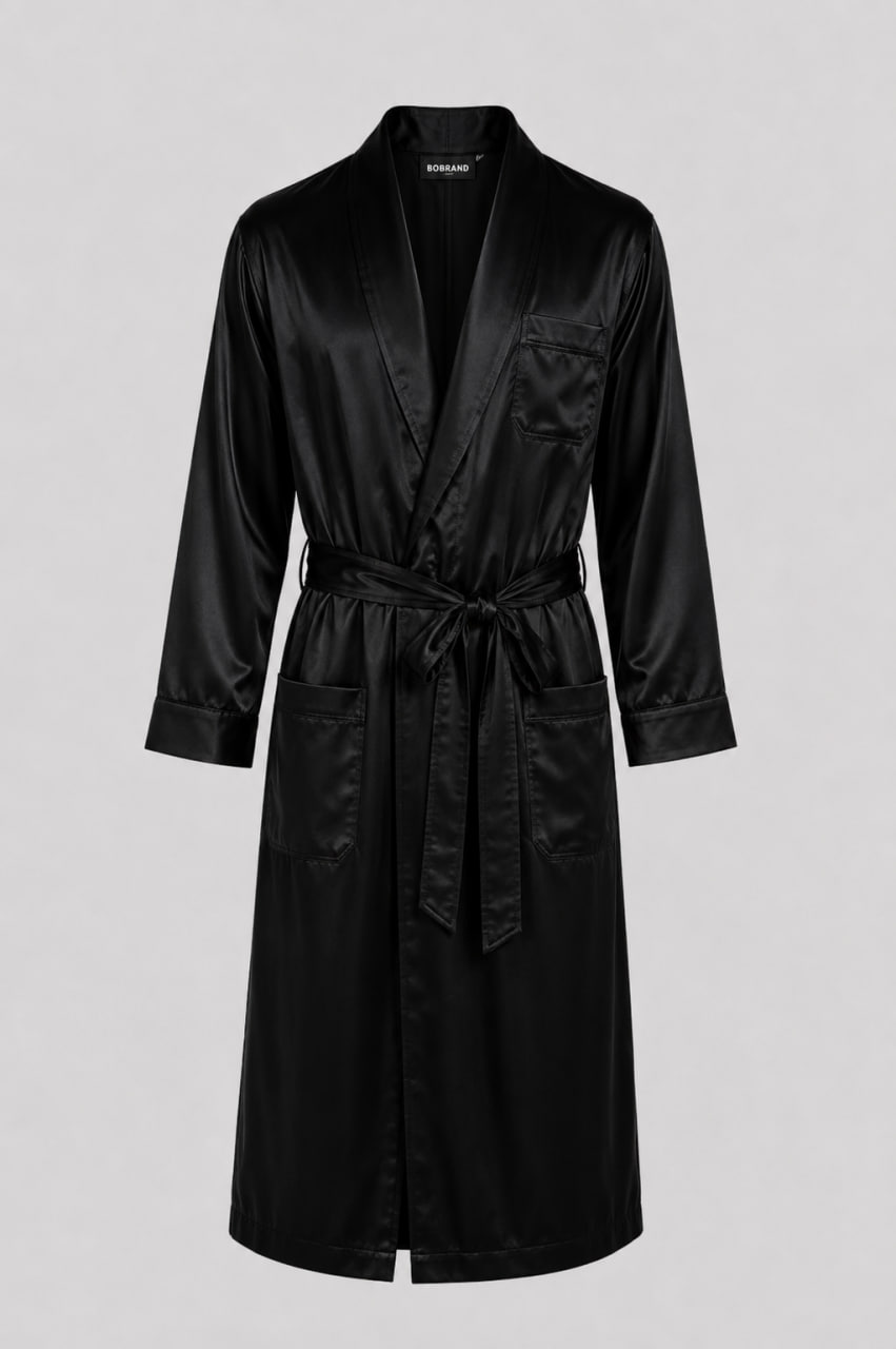 BOBRAND Men's Robe in Black – Viscose BOBRAND Men's Robe in Black – Viscose