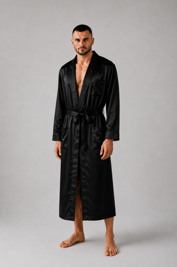 BOBRAND Men's Robe in Black – Viscose - image 2