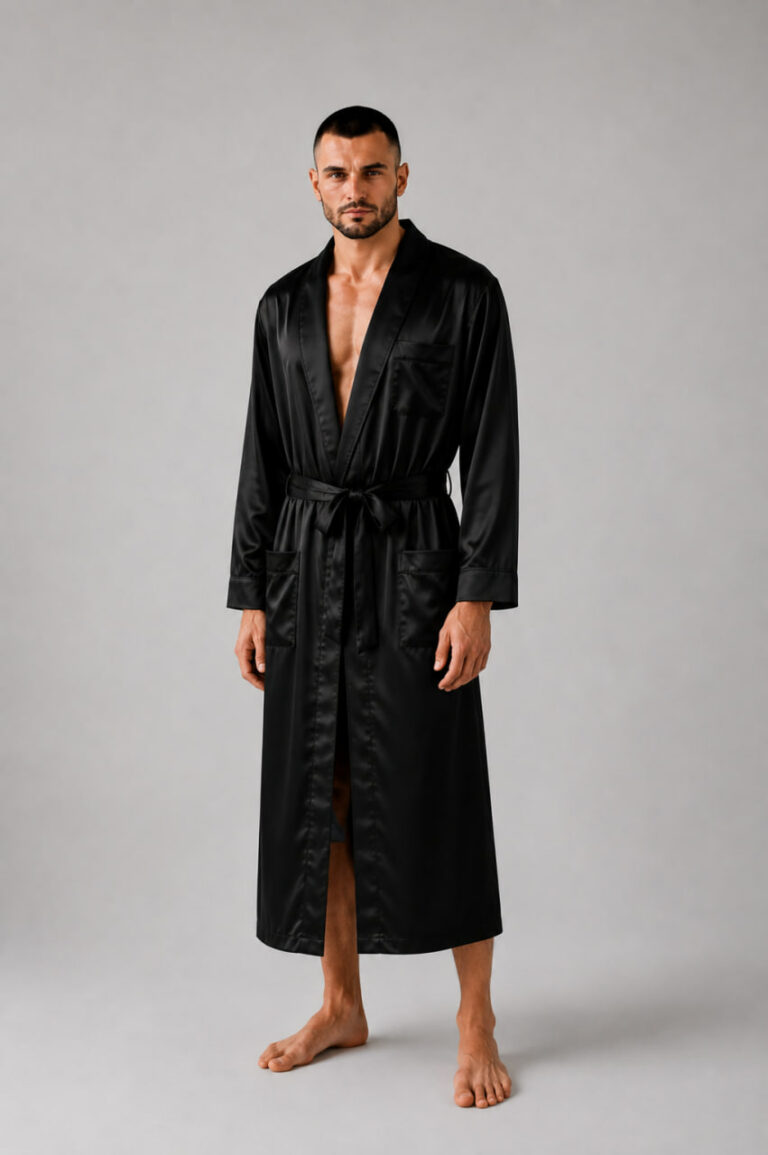 BOBRAND Men's Robe in Black – Viscose - image 2