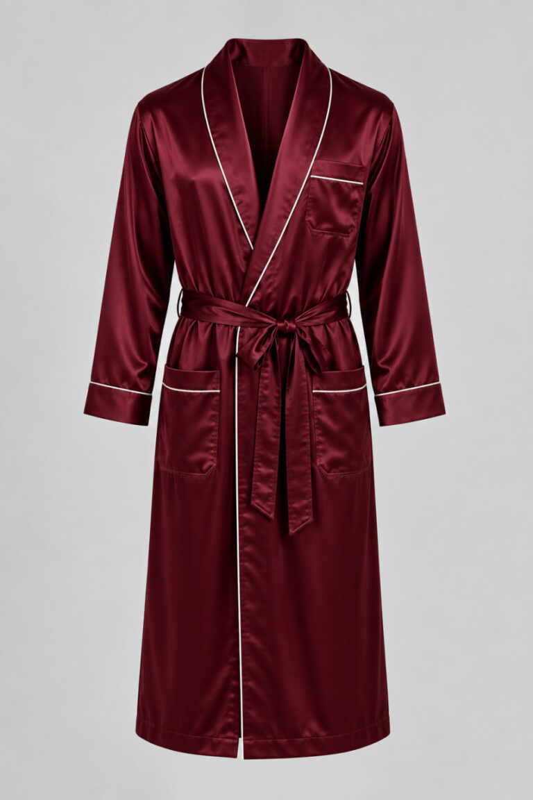 BOBRAND Men's Robe in Burgundy – Viscose