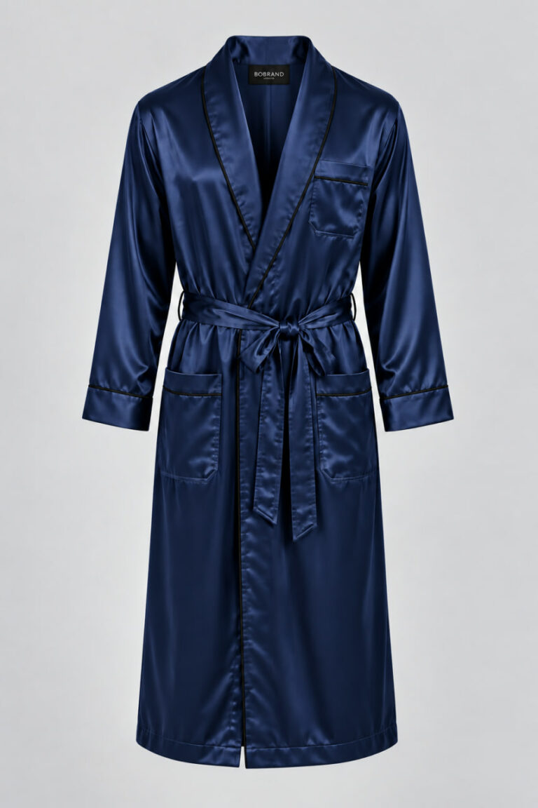 BOBRAND Men's Robe in Blue – Viscose