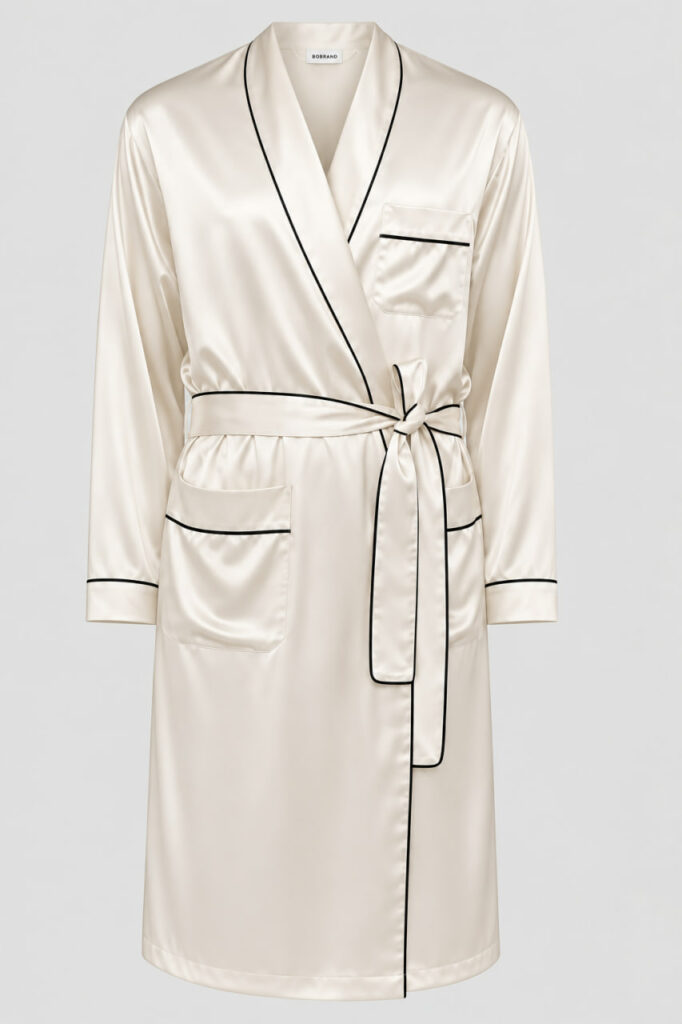 BOBRAND Men's Robe in Ivory – Viscose
