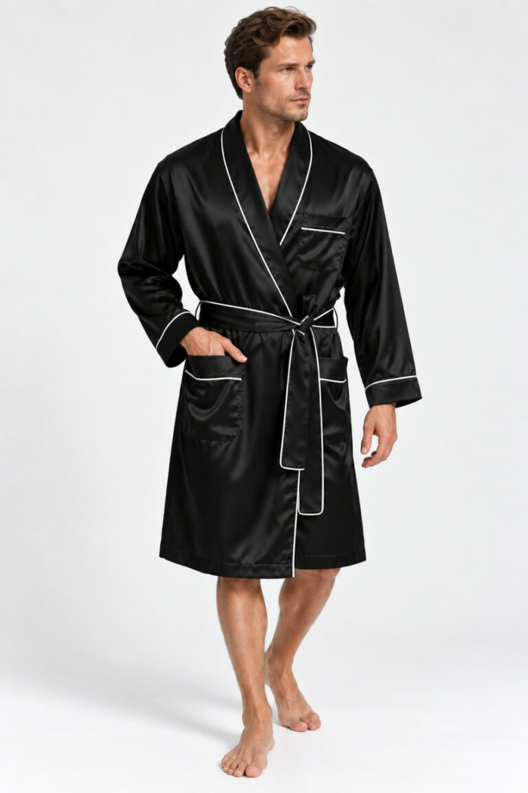 BOBRAND Men's Robe in Black – Viscose - image 2