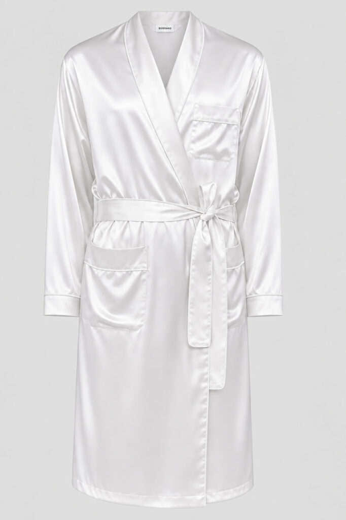 BOBRAND Men's Robe in White – Viscose